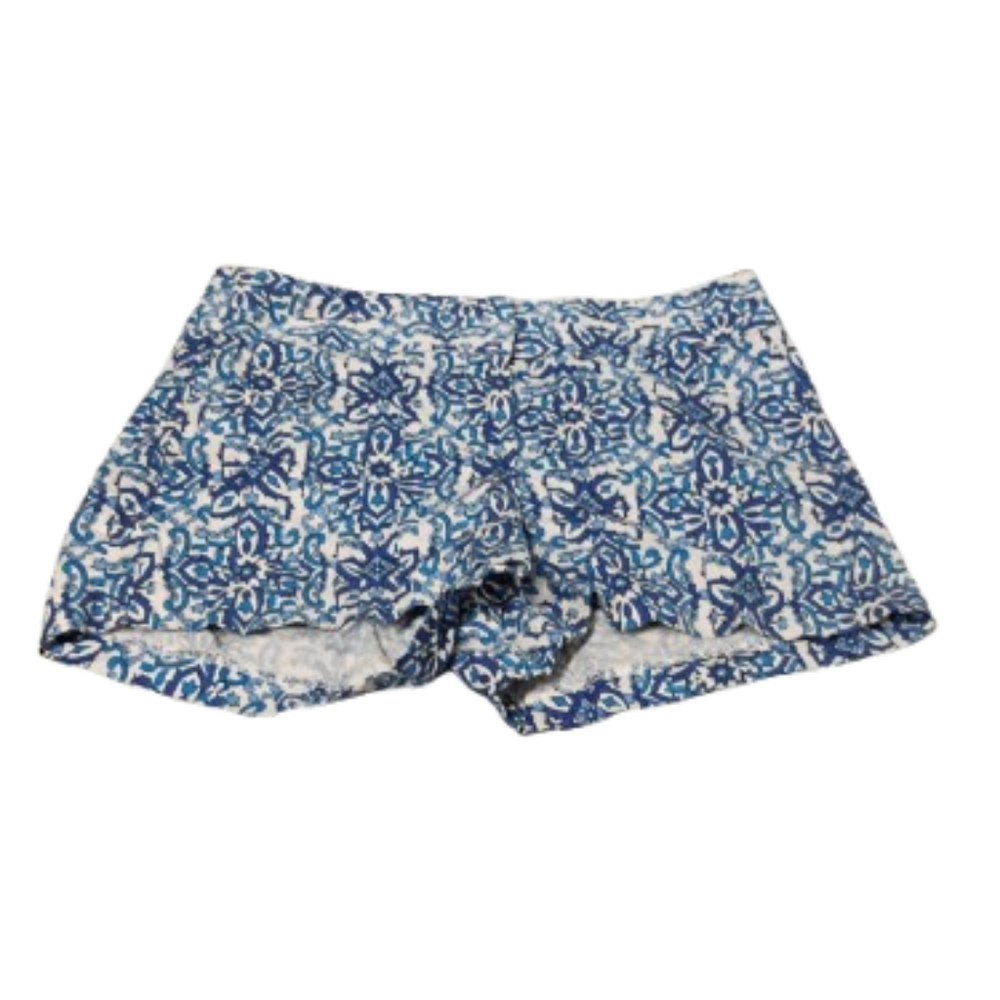 Milly x Design Nation Blue and White Patterned Shorts Sz 2